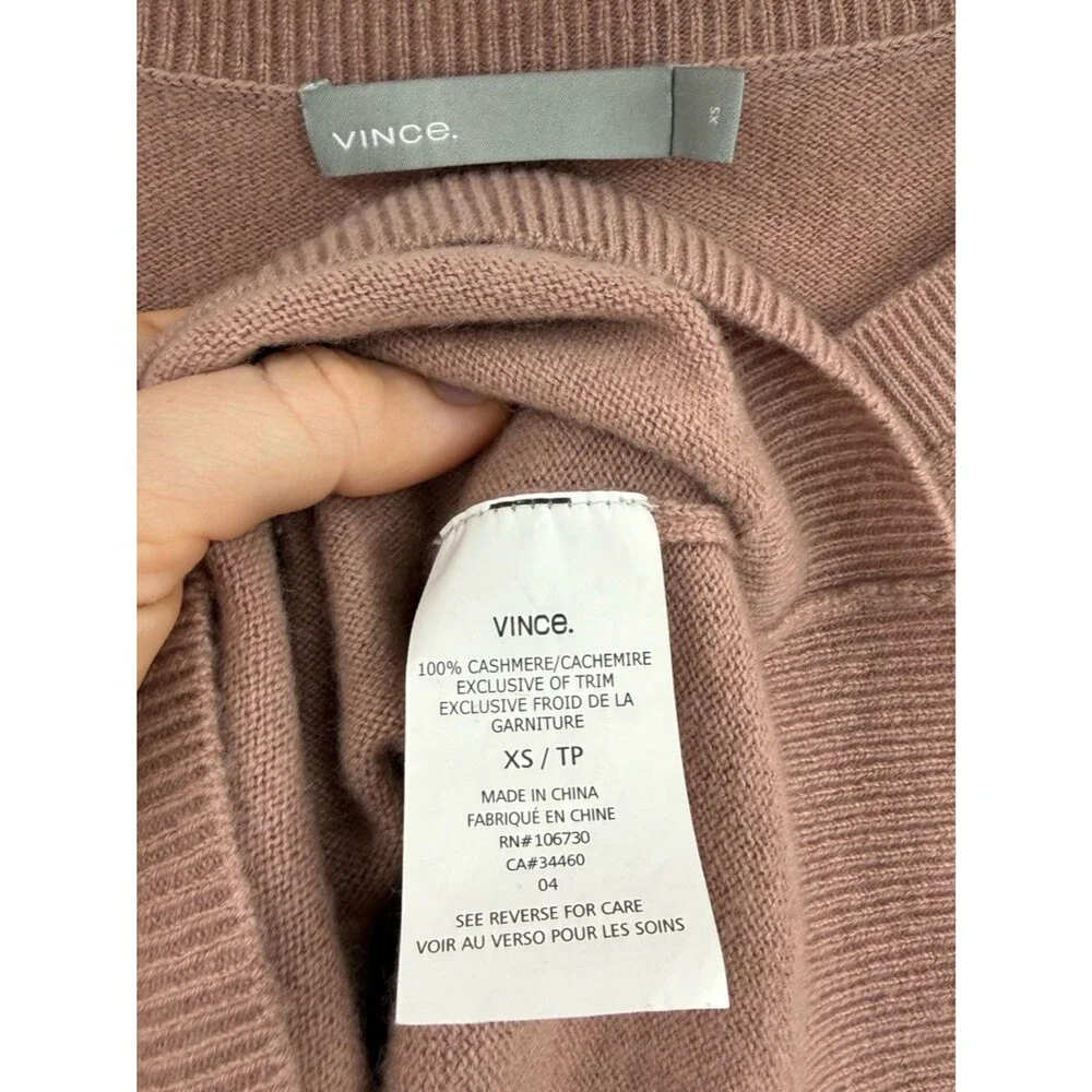 Vince Weekend Cashmere V-Neck Sweater | Mauve | XS